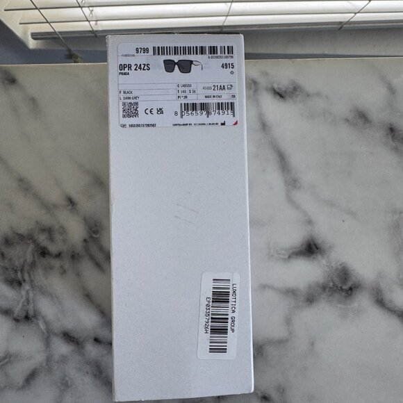 SOLD! PRADA PR 24ZS 56 Women's Square Sunglasses - Black/Gray - New in Box - Picture 4 of 13